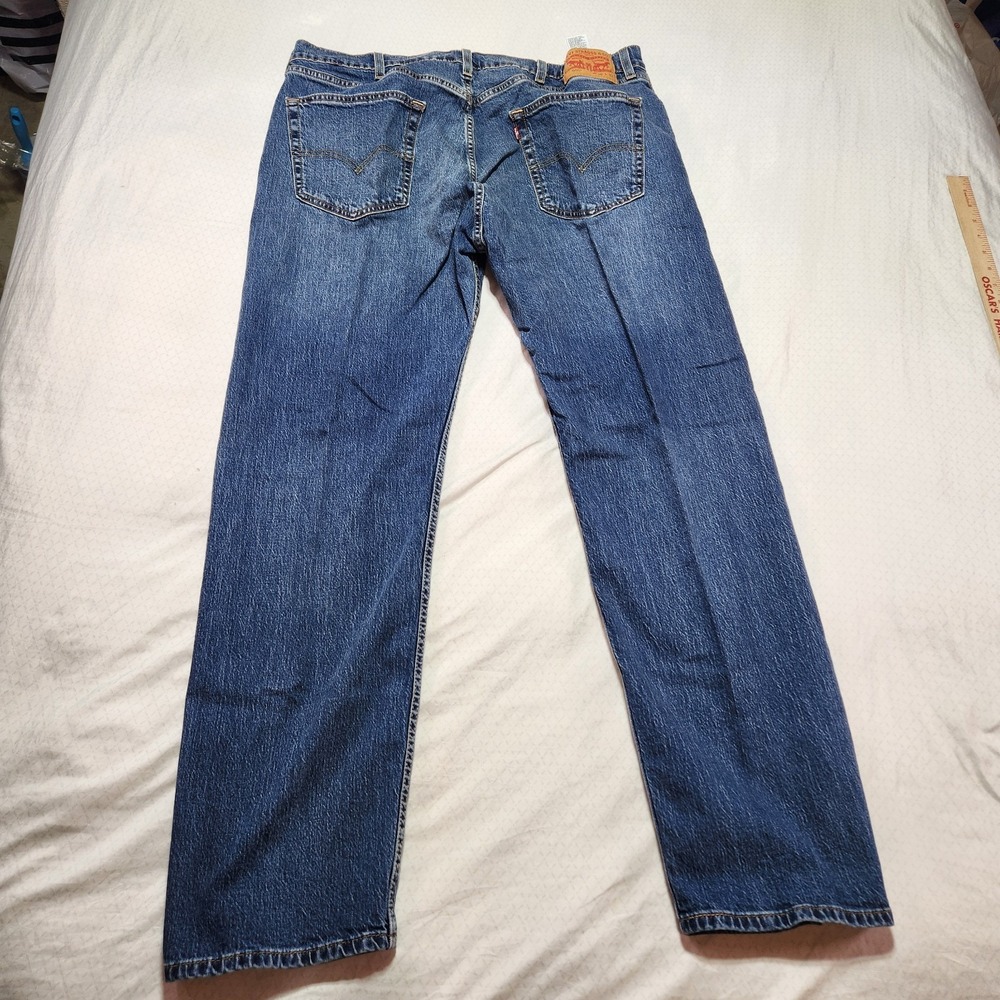 LEVI'S 505 REGULAR FIT STRAIGHT DENIM BLUE JEANS MENS SIZE 38X32 - Picture 8 of 9